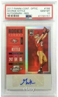 2017 Optic Red Refractor George Kittle /75 PSA 10 Auto RC 49ers POP 4