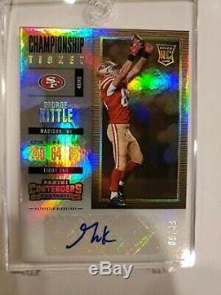 2017 Panini Contenders Championship Ticket George Kittle RC Rookie AUTO 9/49