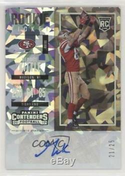 2017 Panini Contenders Cracked Ice #164 Rookie Ticket George Kittle Auto Card