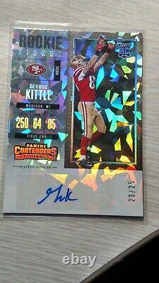 2017 Panini Contenders George Kittle Cracked Ice Rookie Ticket Auto Rc #23/25
