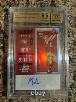 2017 Panini Contenders Optic George Kittle Red Prizm Rookie RC Auto BGS 9.5 / 10