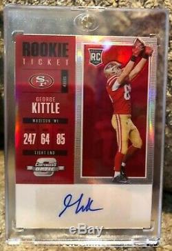 2017 Panini Contenders Optic Red Rookie Ticket George Kittle Auto RC /75