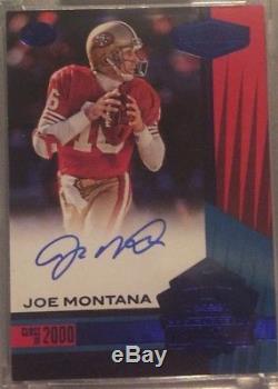 2017 Plates and Patches Joe Montana Canton Calligraphy Blue #3/5 on card auto