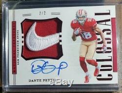 2018 Contenders Dante Pettis #'d 2/2 Colossal Nike Swoosh RPA 49ers RC SSP Auto