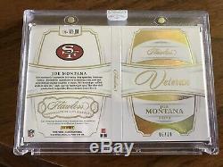 2018 Flawless Veteran Booklet Joe Montana 6/10! Sick 2-Color Patch & Auto