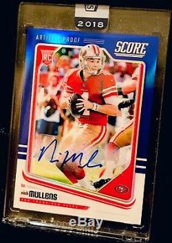 2018 Honors NICK MULLENS Score Artists Proof Prizm Auto SP RC #d /35 49ERS