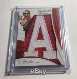 2018 Immaculate Football Joe Montana Letter Patch 7/7 1/1 Nameplate Nobility A