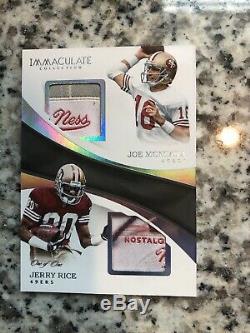 2018 Immaculate Joe Montana And Jerry Rice 1/1, Laundry Tags, 49ERS One Of One