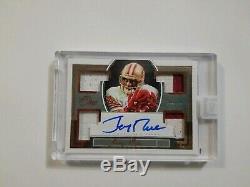 2018 Panini One Jerry Rice Quad Game-Used 3CLR JSY On-Card Auto Gold /10