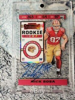 2019 Contenders Rookie Ticket Clear Vision Nick Bosa #10/10 RC Auto SSP 49ers