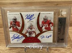 2019 Immaculate Nick Bosa/ Parris Campbell/ Dwayne Haskins Rookie Auto /25 BGS 9