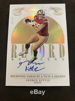 2019 Panini Flawless George Kittle Record Breakers GOLD Auto 8/25 SSP 49ers
