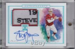 2019 Panini Impeccable # EPA-SY Steve Young 49ers Logo Name Patch Auto # 1/1