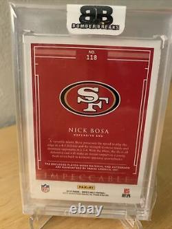 2019 Panini Impeccable Nick Bosa Dual Relic Auto /15 Gold Rookie RC RPA 49ers