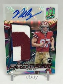 2019 Panini Spectra Nick Bosa Radiant Rookie Auto Patch /4 SSP 49ers RC