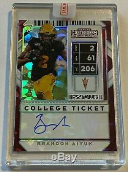 2020 Contenders BRANDON AIYUK College Ticket Cracked ICE 49ers Rookie Auto 5/23