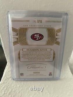 2020 Flawless NFL-Rookie Jersey Patch Brandon Aiyuk 11/15 Jersey Number Card
