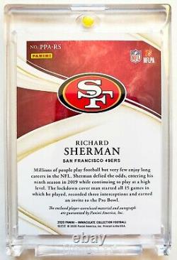 2020 Immaculate RICHARD SHERMAN Premium Patch Auto NFL Shield 1/1 49ERS
