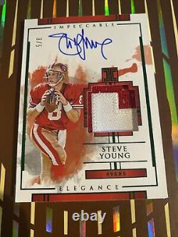 2020 Panini Impeccable Football Elegance Steve Young AUTO Autograph Patch 3 / 5