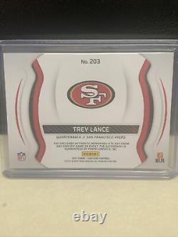 2021 Panini Certified Trey Lance Rookie Patch Auto Teal 9/10 RC #203 49ers