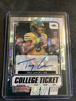 2021 Panini Contenders Trey Lance Auto Cracked Ice 5/23 Matches Jersey Number