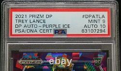 2021 Panini Prizm Draft Picks Trey Lance Purple Ice Auto #/99 PSA 9 POP 1