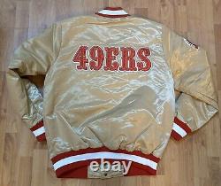 2021 Starter San Francisco 49ers GOLD Jacket Satin Men Sz XL SB XXIV Anniversary