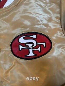 2021 Starter San Francisco 49ers GOLD Jacket Satin Men Sz XL SB XXIV Anniversary