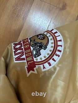 2021 Starter San Francisco 49ers GOLD Jacket Satin Men Sz XL SB XXIV Anniversary