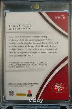 49ERS JERRY RICE 2015 IMMACULATE COLLECTION Auto /5 Game worn jersey 2 color