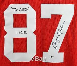 49ers Dwight Clark The Catch 1.10.82 Authentic Signed Red Jersey BAS Witnessed