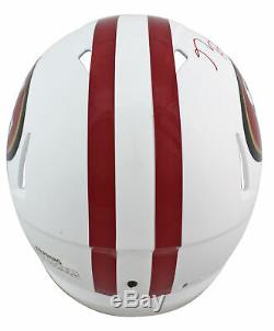 49ers George Kittle Signed Flat White Full Size Speed Rep Helmet BAS Witnessed
