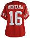 49ers Joe Montana & Dwight Clark The Catch Signed Red Jersey BAS Wit & PSA ITP