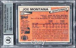 49ers Joe Montana Signed 1981 Topps #21 Rookie Reprint Card Auto 10! BAS Slabbed