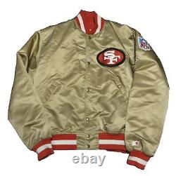 49ers Niners San Francisco Starter Jacket Vintage 90's NFL Satin Gold Men Large
