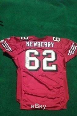 49ers team issued uniform & sideline cape -#62 Newberry