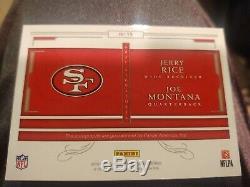 5/5 Joe Montana Jerry Rice National Treasures Hof Rare Dual Autograph 49ers 2016