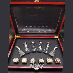 6 Pcs San Francisco 49ers Collectors Set Rings + 6 Trophies with a display box