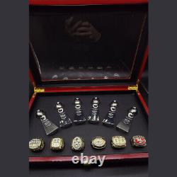 6 Pcs San Francisco 49ers Collectors Set Rings + 6 Trophies with a display box