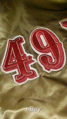 80S Vintage San Francisco 49ers Gold Satin Starter Jacket XL Throwback PRO LINE