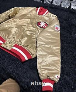 90s Starter Gold Satin Jacket NFL San Francisco 49ers Size M Medium SF