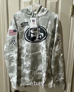 AUTHENTIC SF 49ers Nike 2024 Salute to Service Club Fleece Pullover Hoodie Camo