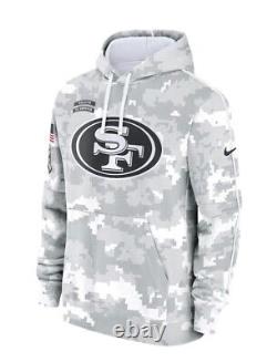 AUTHENTIC SF 49ers Nike 2024 Salute to Service Club Fleece Pullover Hoodie Camo