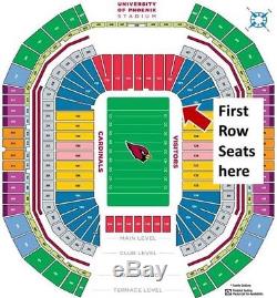 Arizona Cardinals VS San Francisco 49ers FRONT ROW Tickets Section 125