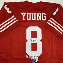 Autographed/Signed STEVE YOUNG San Francisco Red Football Jersey JSA COA Auto