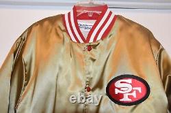 BRAND NEW Vintage Chalk Line Gold San Francisco 49ers Satin Jacket Large L NWOT