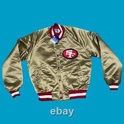 BRAND NEW Vintage Chalk Line Gold San Francisco 49ers Satin Jacket Size M NWT