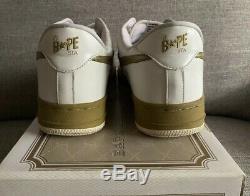 Bape Sta White Burgundy Gold San Francisco 49ers Size 9.5 Bapesta NDS With Box
