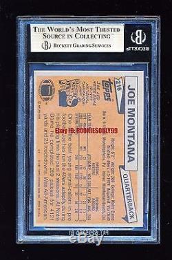 Bgs 9.5 Joe Montana 1981 Topps Rc Rookie Card Gem Mint Condition 49ers Mvp Wow