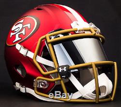 CUSTOM SAN FRANCISCO 49ers NFL Riddell BLAZE Speed Replica Football Helmet